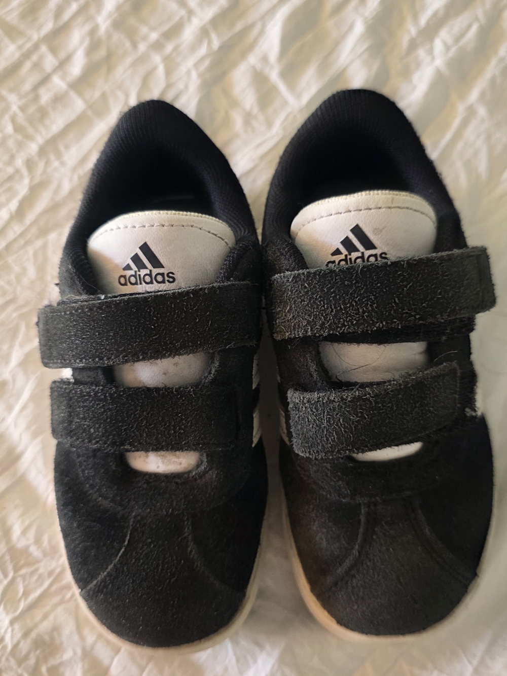 Adidas VL COURT 3.0 Kids Black/White Easy Strap Casual Shoes Size 8